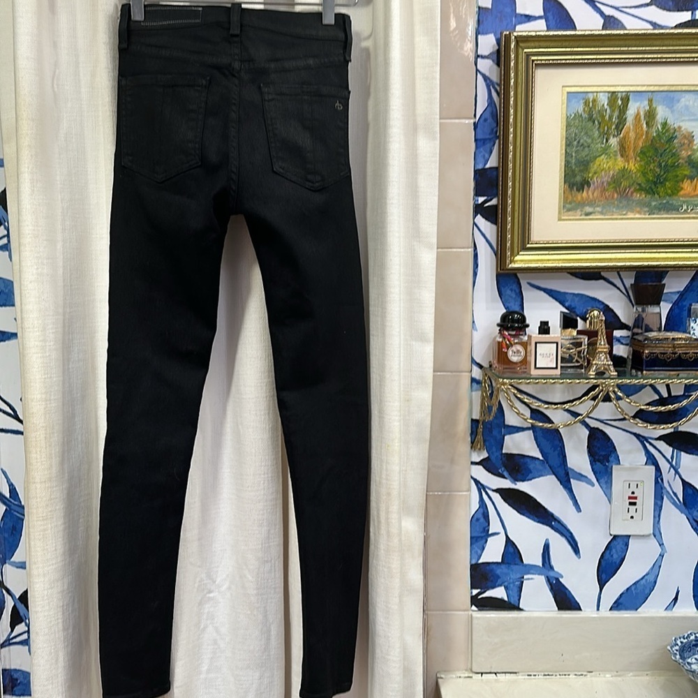 Women Rag & Bone Black High Rise Skinny Jeans Size 25 - Picture 4 of 8